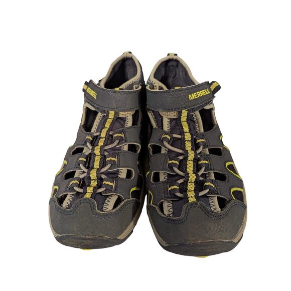 Merrell Sandals‎ Boys Size 5M Leather Hydro H20 Hiker Sport Navy Green Outdoors - Picture 1 of 5